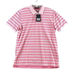 G/Fore Mens Blush Pink Striped G4 Golf Polo Shirt G4MS23K183 XL New